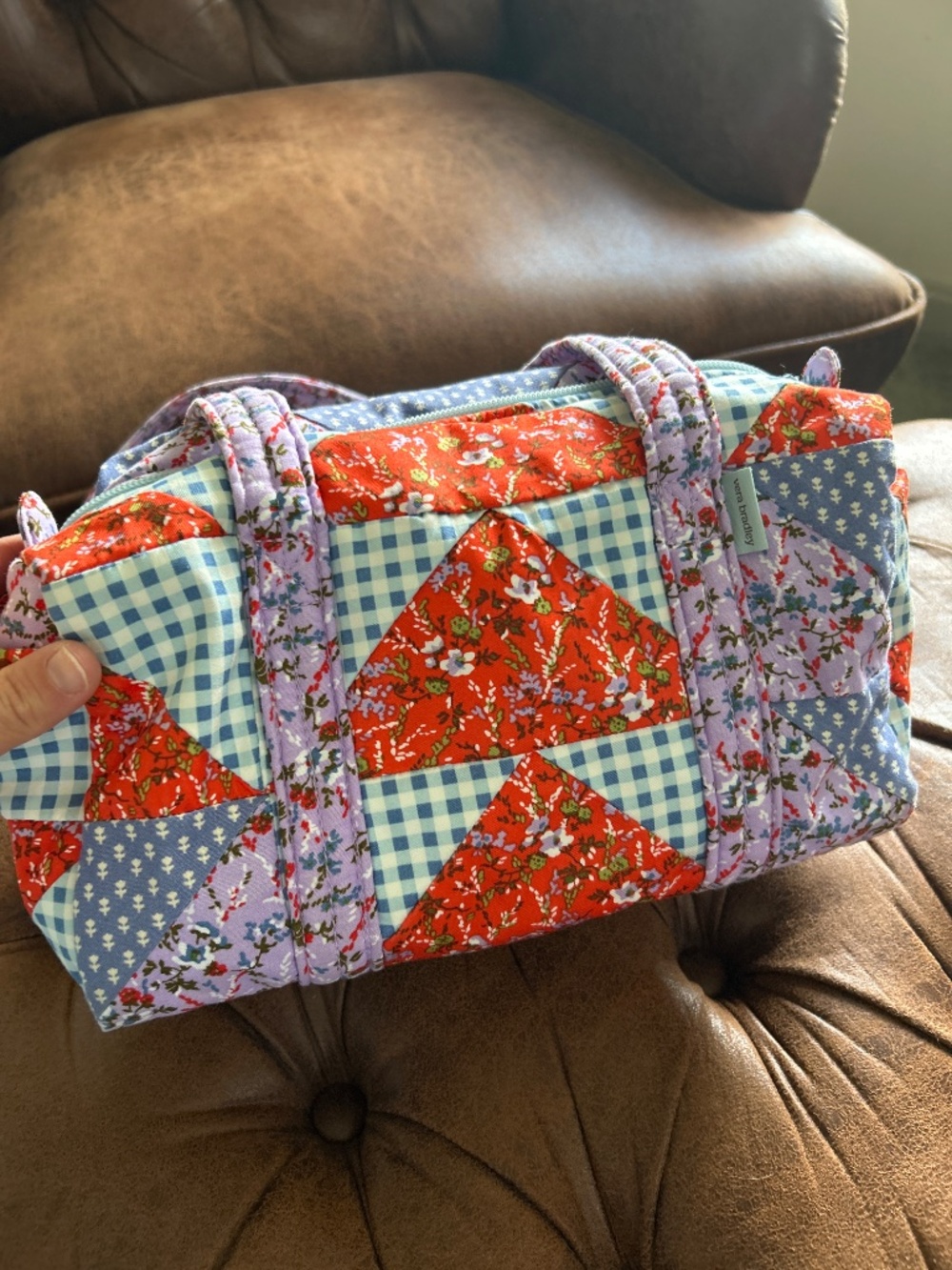 Vera Bradley Original 100 Handbag Flying Geese Patchwork - Picture 2 of 4